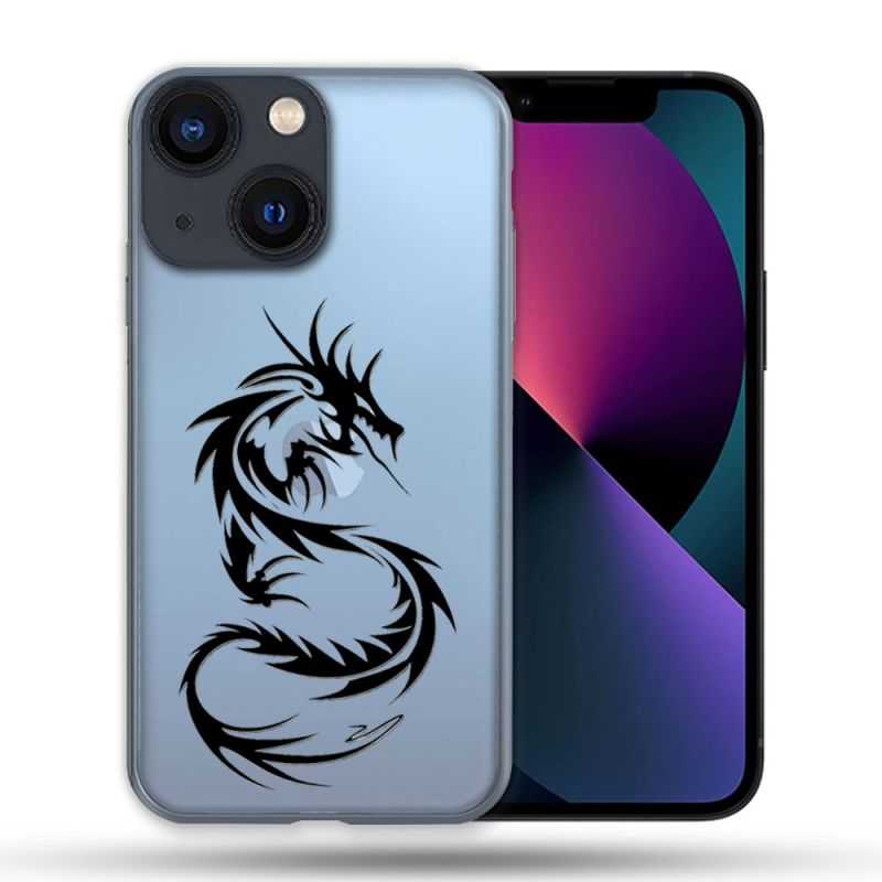 Coque Transparente Pour Apple Iphone 13 PRO Dragon Noir
