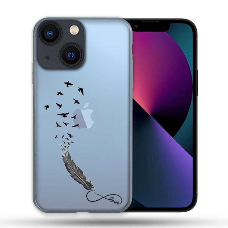 Coque Transparente Pour Apple Iphone 13 PRO Plume Infini