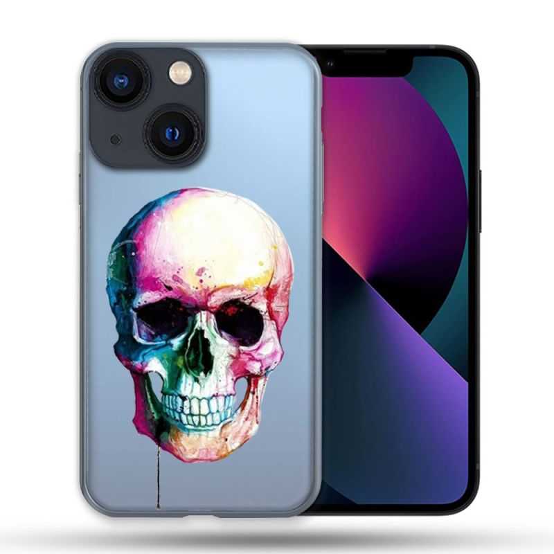 Coque Transparente Pour Apple Iphone 13 PRO Skull Head Crane Colore