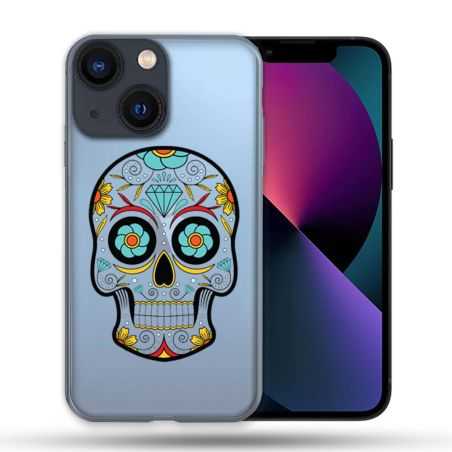 Coque Transparente Pour Apple Iphone 13 PRO Tete Mort Color