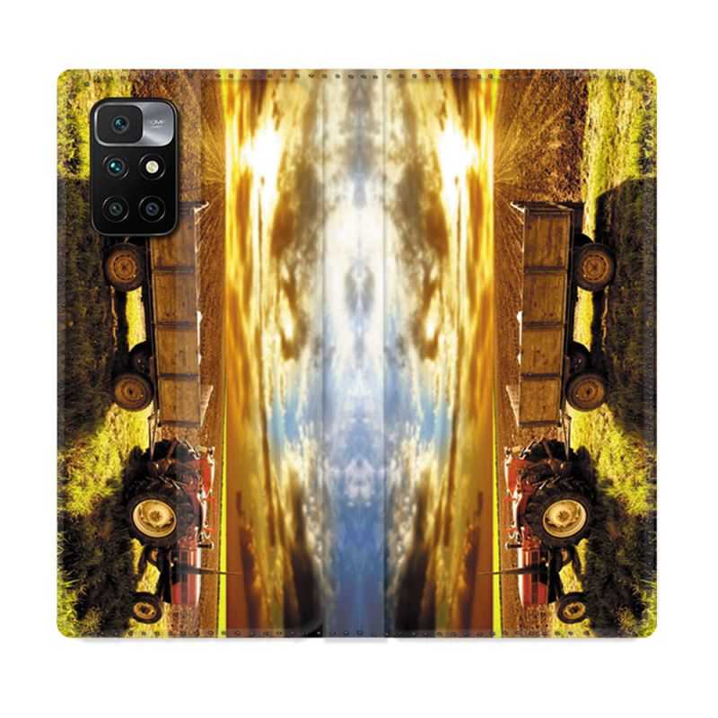 Housse Cuir Portefeuille Pour Xiaomi Redmi 10 Agriculture Tracteur Color