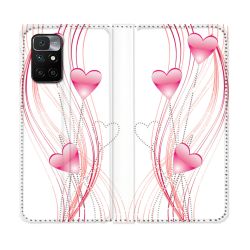 Housse Cuir Portefeuille Pour Xiaomi Redmi 10 Amour Coeur Rose Montant sur Blanc