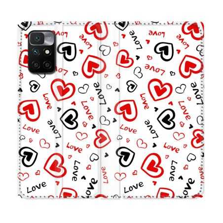 Housse Cuir Portefeuille Pour Xiaomi Redmi 10 Amour Love