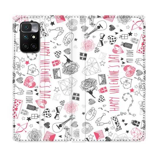 Housse Cuir Portefeuille Pour Xiaomi Redmi 10 Amour Valentines