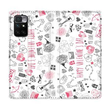 Housse Cuir Portefeuille Pour Xiaomi Redmi 10 Amour Valentines