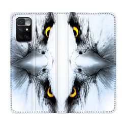 Housse Cuir Portefeuille Pour Xiaomi Redmi 10 Animal Aigle Royal Blanc