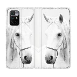 Housse Cuir Portefeuille Pour Xiaomi Redmi 10 Animal Cheval Cristal