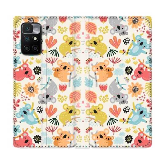 Housse Cuir Portefeuille Pour Xiaomi Redmi 10 Animal Koala Pattern