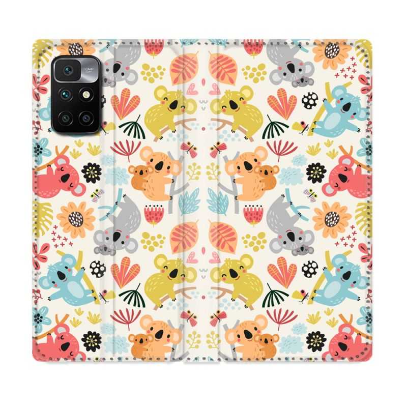 Housse Cuir Portefeuille Pour Xiaomi Redmi 10 Animal Koala Pattern