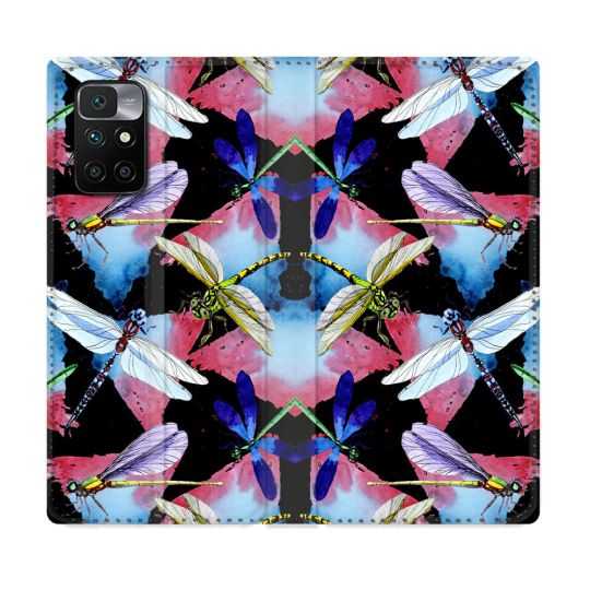 Housse Cuir Portefeuille Pour Xiaomi Redmi 10 Animal Libellule