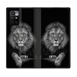 Housse Cuir Portefeuille Pour Xiaomi Redmi 10 Animal Lion Majestueux