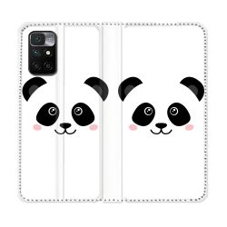 Housse Cuir Portefeuille Pour Xiaomi Redmi 10 Animal Panda Blanc