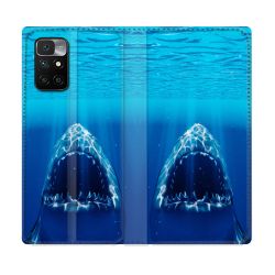 Housse Cuir Portefeuille Pour Xiaomi Redmi 10 Animal Requin Dent