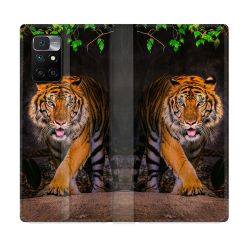Housse Cuir Portefeuille Pour Xiaomi Redmi 10 Animal Tigre Jungle