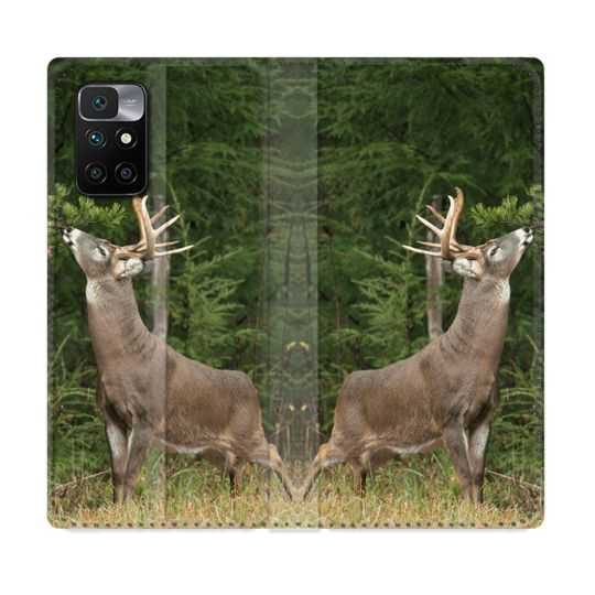 Housse Cuir Portefeuille Pour Xiaomi Redmi 10 Chasse Cerf