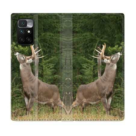 Housse Cuir Portefeuille Pour Xiaomi Redmi 10 Chasse Cerf
