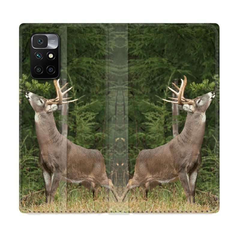 Housse Cuir Portefeuille Pour Xiaomi Redmi 10 Chasse Cerf