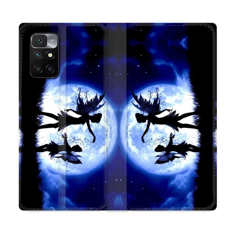 Housse Cuir Portefeuille Pour Xiaomi Redmi 10 Fantastique Fee Lune