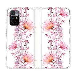Housse Cuir Portefeuille Pour Xiaomi Redmi 10 Fleur Eclosion