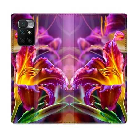 Housse Cuir Portefeuille Pour Xiaomi Redmi 10 Fleur Lys Color