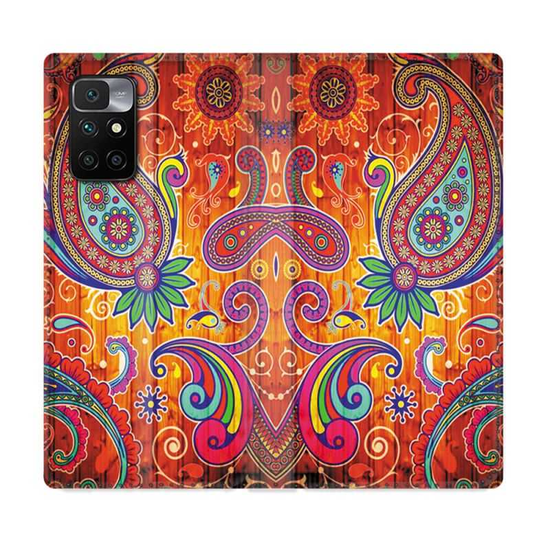 Housse Cuir Portefeuille Pour Xiaomi Redmi 10 Fleur Psychedelic