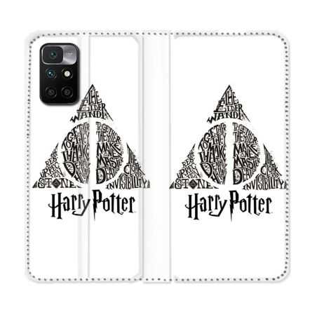 Housse Cuir Portefeuille Pour Xiaomi Redmi 10 Harry Potter Hollows triangle Blanc