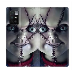 Housse Cuir Portefeuille Pour Xiaomi Redmi 10 Horreur Chucky Cicatrice
