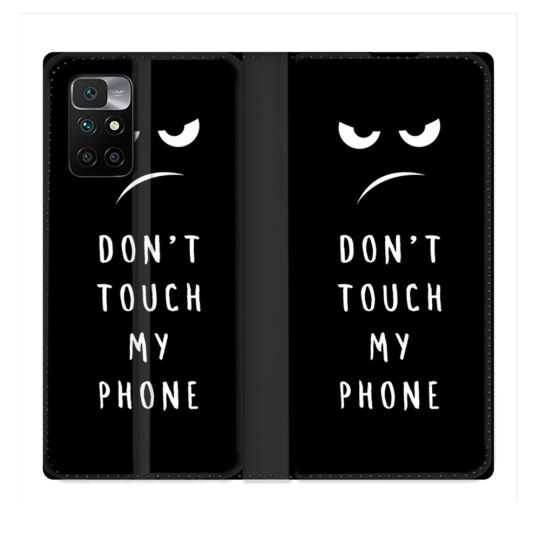 Housse Cuir Portefeuille Pour Xiaomi Redmi 10 Humour Don't Touch