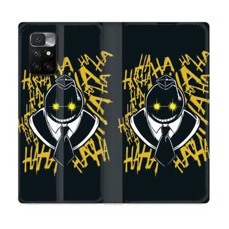Housse Cuir Portefeuille Pour Xiaomi Redmi 10 Manga Assassination Classroom Kuro Noir