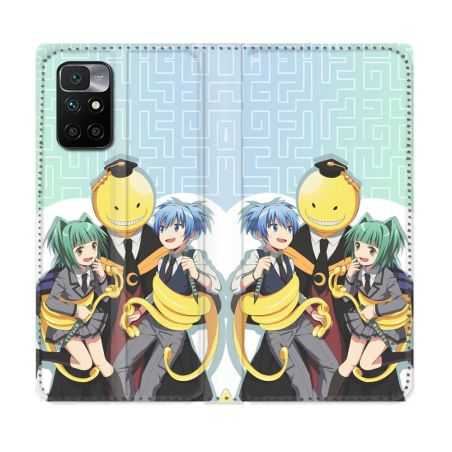 Housse Cuir Portefeuille Pour Xiaomi Redmi 10 Manga Assassination Classroom Kuro Trio