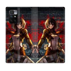 Housse Cuir Portefeuille Pour Xiaomi Redmi 10 Manga Attaque Titans Mikasa