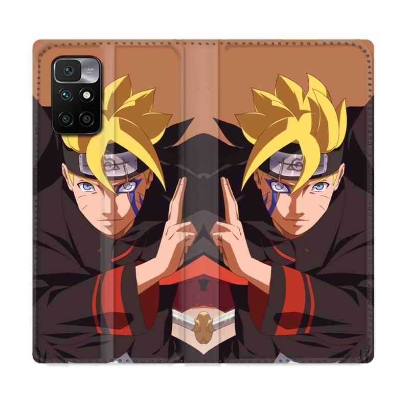 Housse Cuir Portefeuille Pour Xiaomi Redmi 10 Manga Boruto Signe