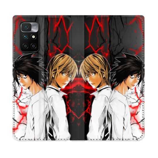 Housse Cuir Portefeuille Pour Xiaomi Redmi 10 Manga Death Note Duo