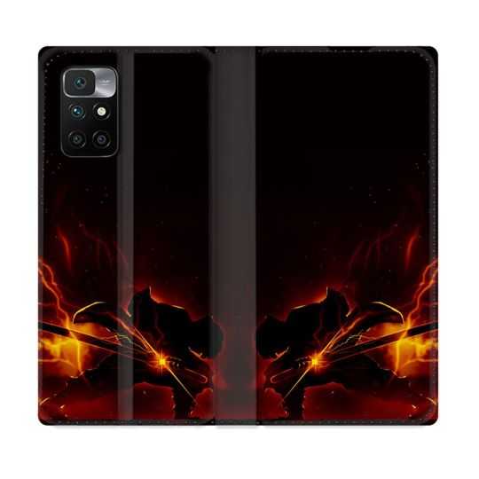 Housse Cuir Portefeuille Pour Xiaomi Redmi 10 Manga Demon Slayer Electric
