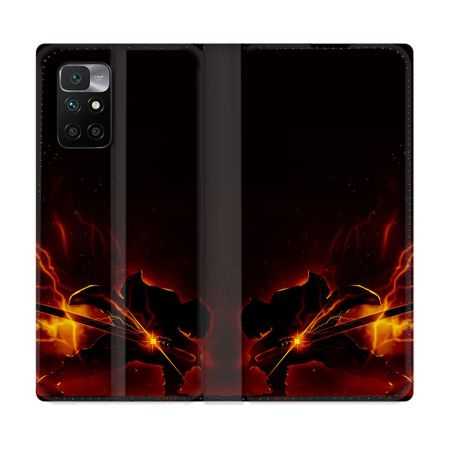 Housse Cuir Portefeuille Pour Xiaomi Redmi 10 Manga Demon Slayer Electric
