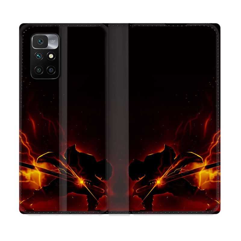 Housse Cuir Portefeuille Pour Xiaomi Redmi 10 Manga Demon Slayer Electric