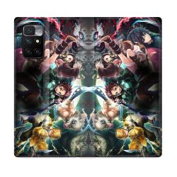 Housse Cuir Portefeuille Pour Xiaomi Redmi 10 Manga Demon Slayer Groupe