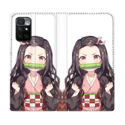 Housse Cuir Portefeuille Pour Xiaomi Redmi 10 Manga Demon Slayer Nezuko