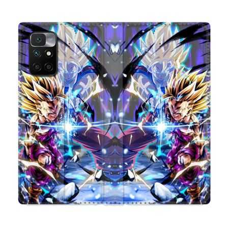 Housse Cuir Portefeuille Pour Xiaomi Redmi 10 Manga Dragon Ball Sangohan Duo