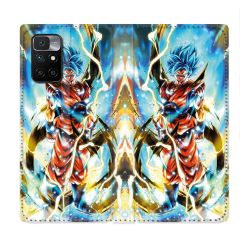 Housse Cuir Portefeuille Pour Xiaomi Redmi 10 Manga Dragon Ball Sangoku Blanc