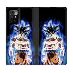 Housse Cuir Portefeuille Pour Xiaomi Redmi 10 Manga Dragon Ball Sangoku Noir