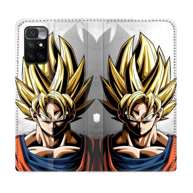 Housse Cuir Portefeuille Pour Xiaomi Redmi 10 Manga Dragon Ball Sangoku Portrait
