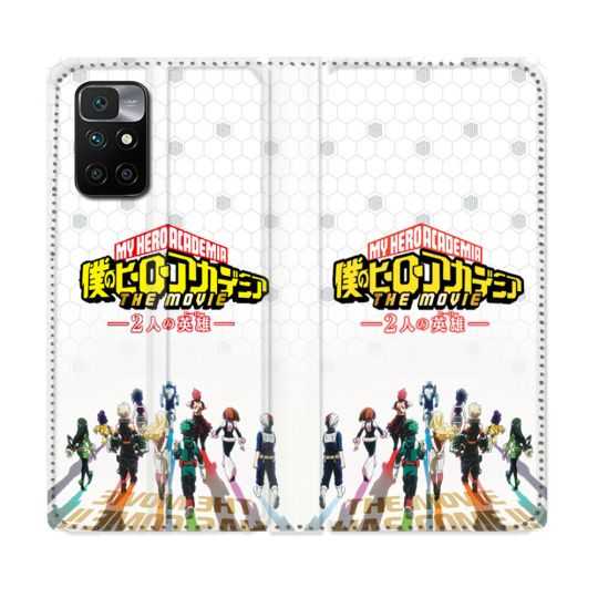 Housse Cuir Portefeuille Pour Xiaomi Redmi 10 Manga My Hero Academia Blanc