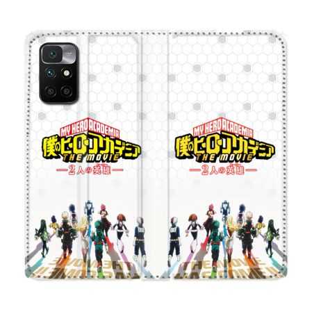 Housse Cuir Portefeuille Pour Xiaomi Redmi 10 Manga My Hero Academia Blanc