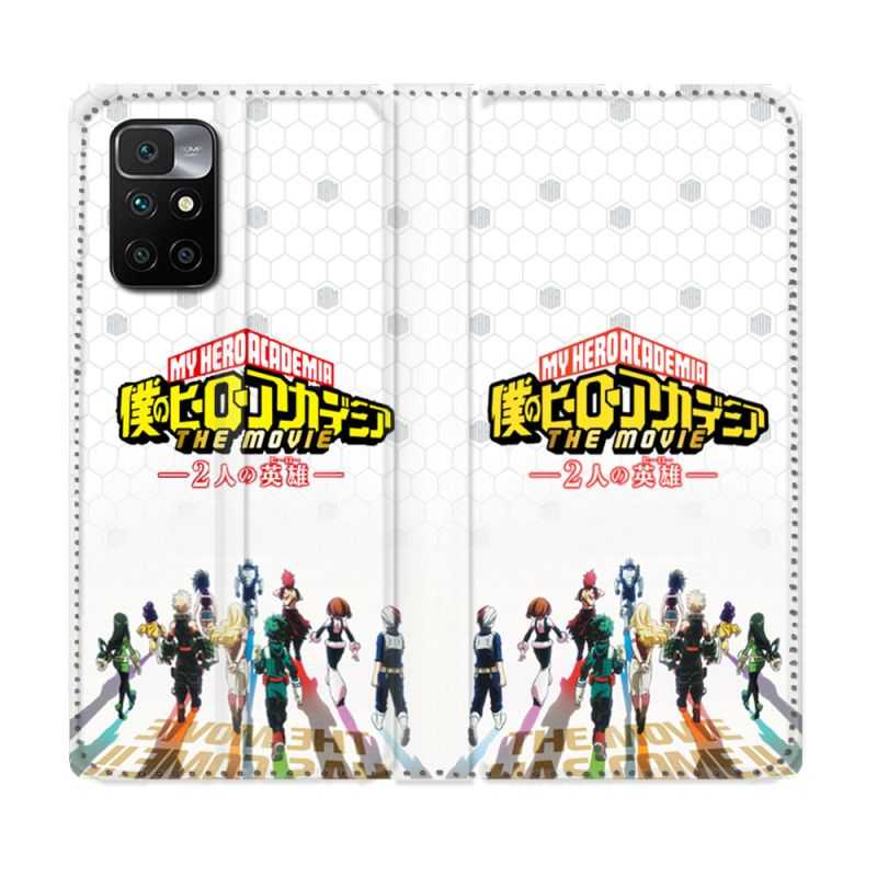 Housse Cuir Portefeuille Pour Xiaomi Redmi 10 Manga My Hero Academia Blanc