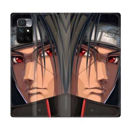 Housse Cuir Portefeuille Pour Xiaomi Redmi 10 Manga Naruto Itachi Visage