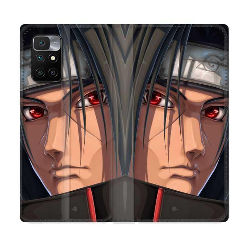 Housse Cuir Portefeuille Pour Xiaomi Redmi 10 Manga Naruto Itachi Visage