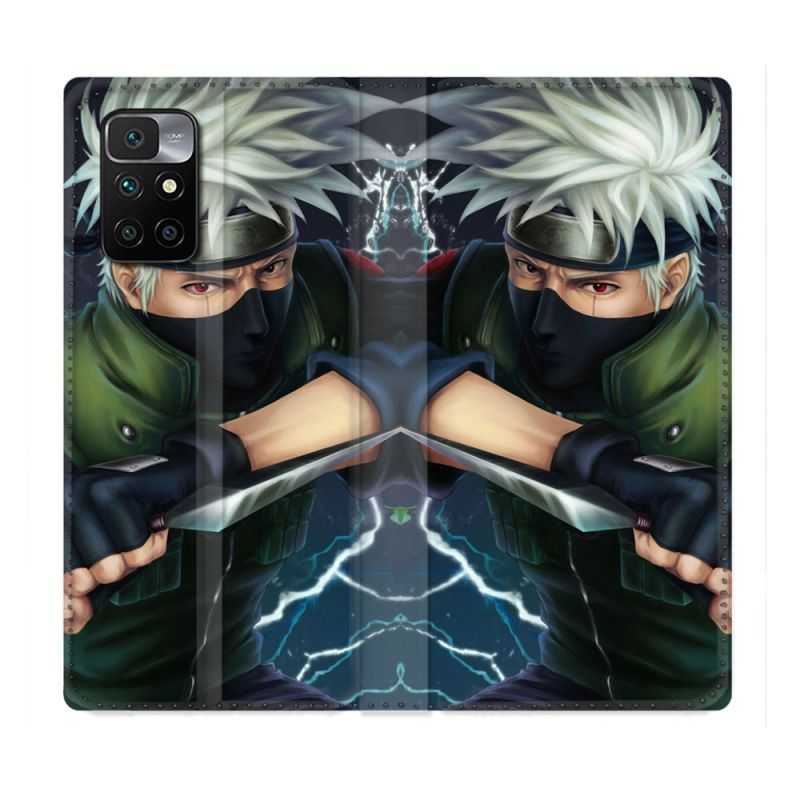 Housse Cuir Portefeuille Pour Xiaomi Redmi 10 Manga Naruto Kakashi
