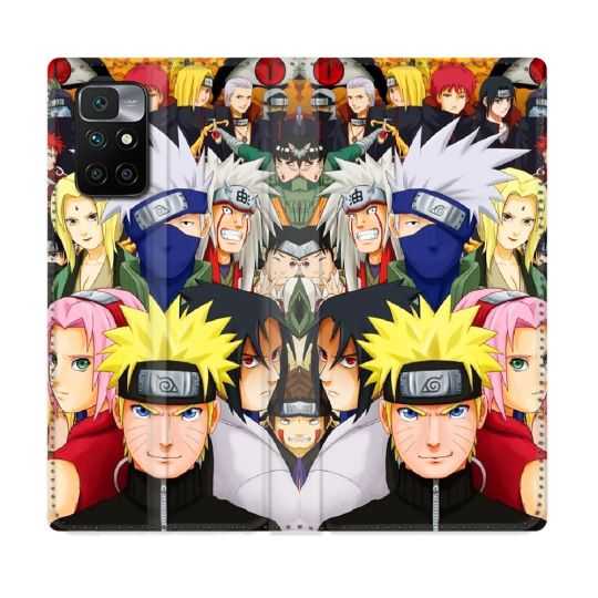 Housse Cuir Portefeuille Pour Xiaomi Redmi 10 Manga Naruto Team