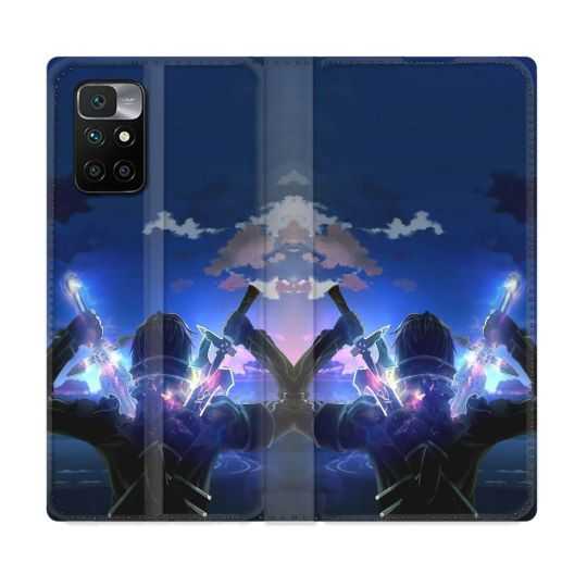 Housse Cuir Portefeuille Pour Xiaomi Redmi 10 Manga SAO sword Art Online Epee